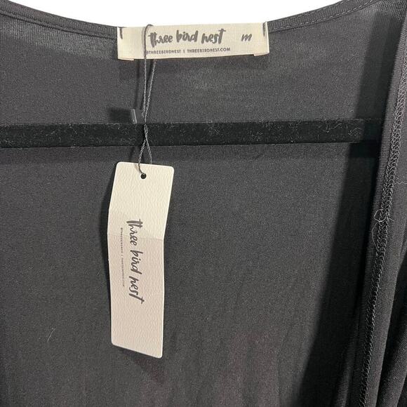 Three Bird Nest M Cross Front Long Sleeve Blouse Boho Casual Boutique with Tags - Picture 3 of 7